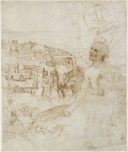 View of the City of Perugia, with the Penitent St Jerome in the Foreground [recto]